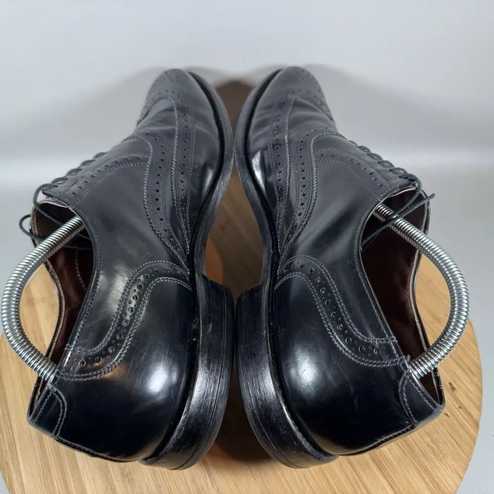 Allen Edmonds Lloyd Mens 11.5 B Wingtip Oxford Shoes Black Leather USA‎ Made
